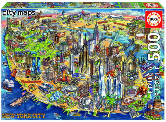 Educa, puzzle, Mapa New York, 500 el. Educa