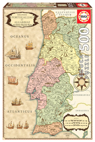 Educa, puzzle, Mapa Portugalii z 1710 roku, 500 el. Educa