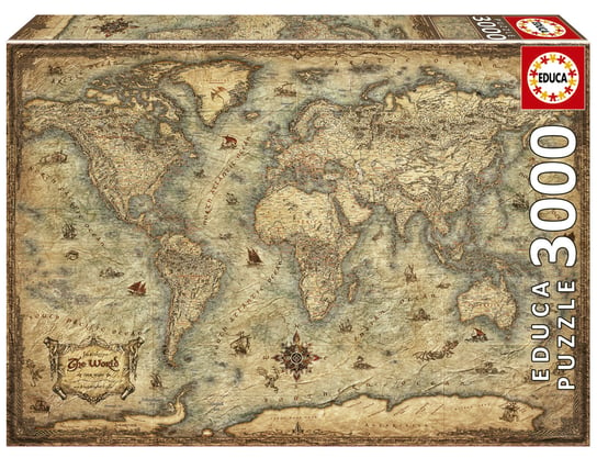 Educa, Puzzle, Mapa świata, 3000 el. Educa