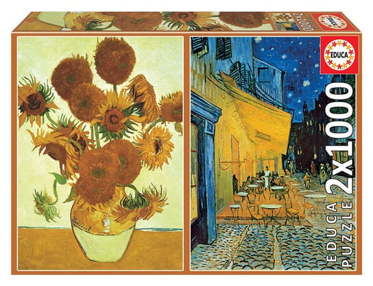 Educa, puzzle, Słoneczniki i Kawiarnia V.Van Gogh, 2x1000 el. Educa