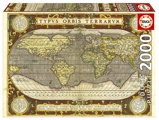 Educa, Puzzle, Stara mapa świata, 2000 el. Educa