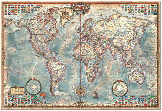 Educa, puzzle, The World Executive Map, 4000 el. Educa