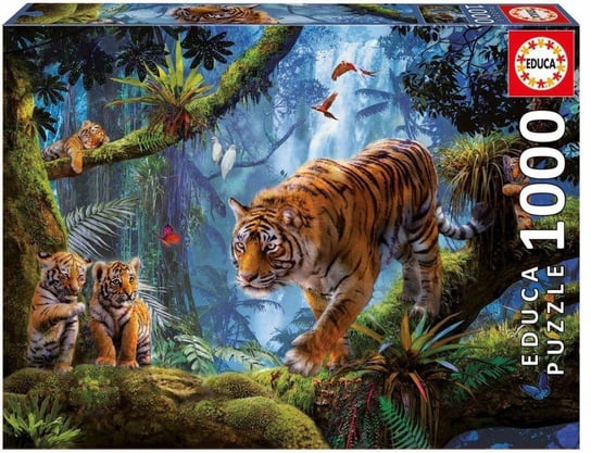 Educa, puzzle, Tygrysy na drzewie, 1000 el. Educa