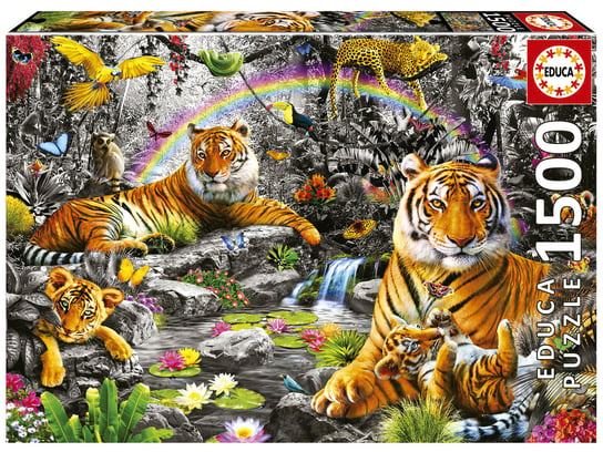 Educa, Puzzle, Tygrysy w dżungli, 1500 el. Educa