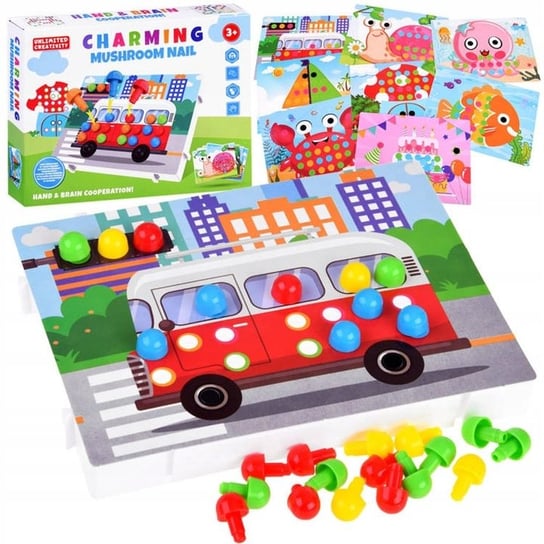 Edukacyjna układanka guzikowa kolorowa mozaika dla dzieci Inna marka