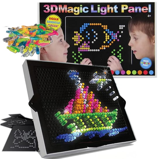 Edukacyjna układanka guzikowa  tablic podświetlana 3D magic Led Sferazabawek