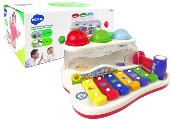 Edukacyjne Cymbałki Dla Malucha Młoteczek Kolorowe Piłeczki Lean Toys