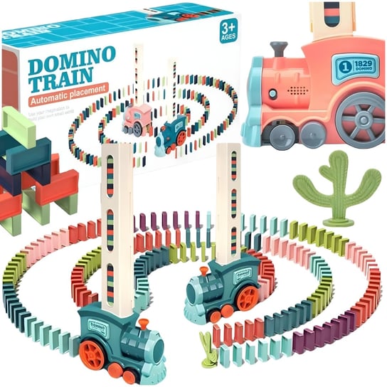 edukacyjny pociąg układający klocki domino Inna marka