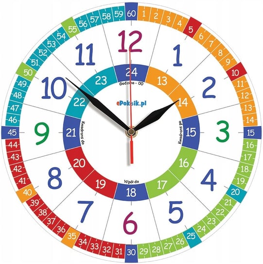 Edukacyjny Zegar Ścienny Dla Dzieci Standardowy Mechanizm Strz M/ Epokoik Inna marka