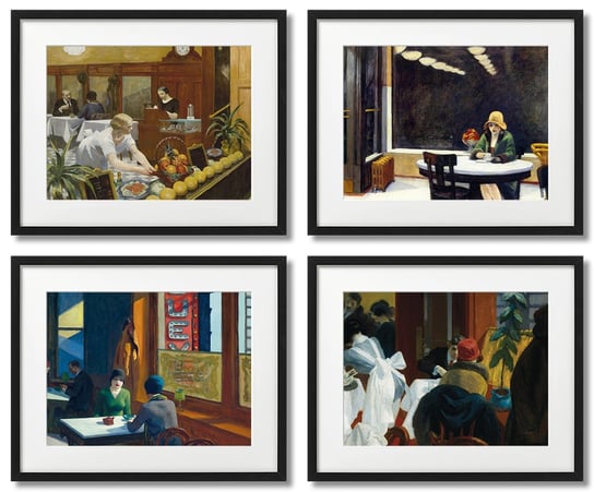 Edward Hopper 4 Szt Komplet, Kawiarnia DEKORAMA
