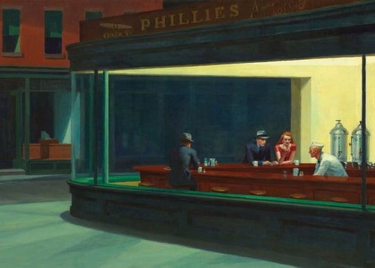 EDWARD HOPPER Nighthawks Nocne marki PLAKAT A2 59,4x42cm sztuka #496 KMB PRESS