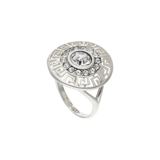 Efektowny srebrny pierścionek z drogą grecką 925 Rosanto