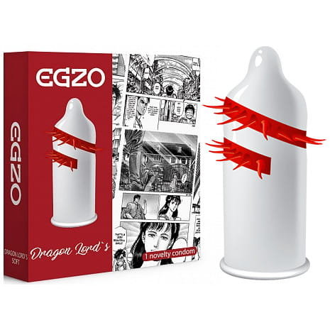 EGZO Dragon Lord's prezerwatywa z pieszczącymi kolcami Soft 1szt. Egzo
