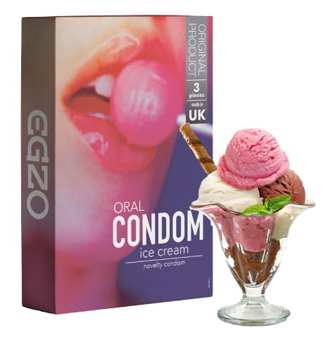 Egzo, Egzo Oral Condom, Smakowe prezerwatywy Ice Cream, 3 szt. Egzo