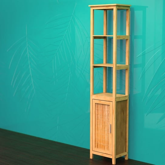 EISL Wysoka szafka z 3 półkami, bambusowa, 40x30x190 cm EISL