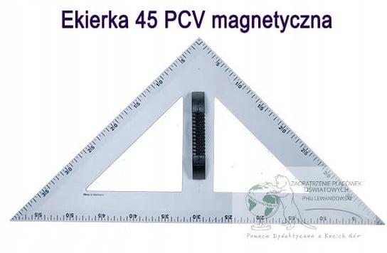 Ekierka Trójkąt Tablicowy 45° Biały Magnetyczny PHU Lewandowski