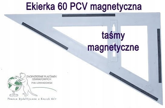 Ekierka Trójkąt Tablicowy 60° Biały Magnetyczny PHU Lewandowski