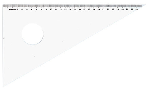 Ekierka z podcięciem, plexi, 60/23 cm LENIAR