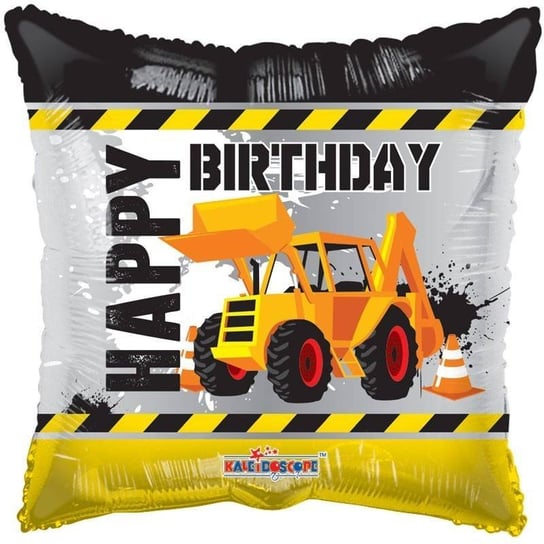 EKO Balon Foliowy poduszka, Happy Birthday koparka 46 cm Amscan