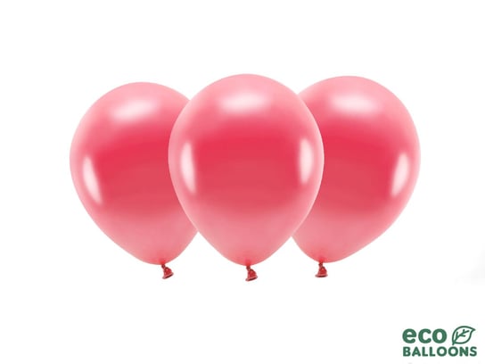 EKO Balony lateksowe metalizowane jasnoczerwone - duże - 10 szt. PartyDeco