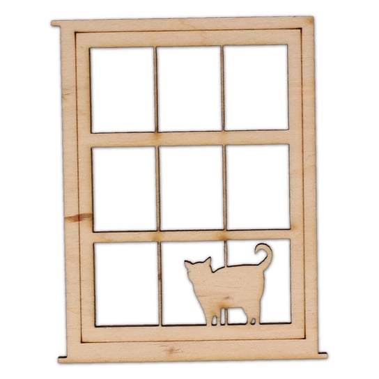 EKO-DECO, dekor, prostokątne okno z kotkiem EKO-DECO