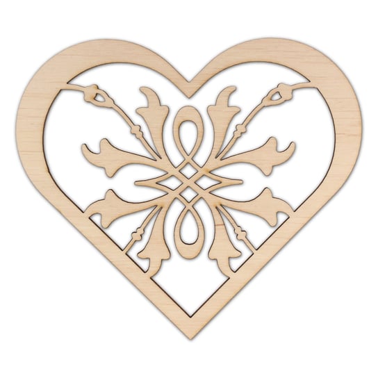EKO-DECO, dekor, serce z ornamentem w środku EKO-DECO