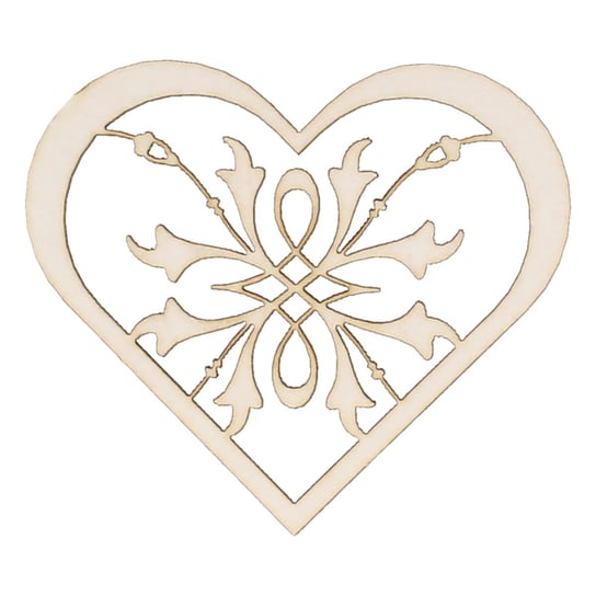 EKO-DECO, ozdobna tekturka, serce z ornamentem w środku EKO-DECO