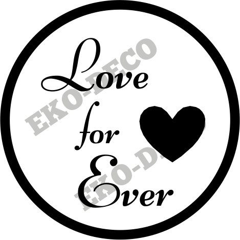 EKO-DECO, stempel, napis Love For Ever EKO-DECO
