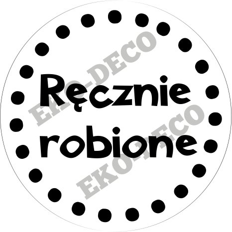 EKO-DECO, stempel, napis ręcznie robione EKO-DECO