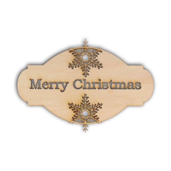 EKO-DECO, tabliczka, z napisem Merry Christmas i płatkiem śniegu EKO-DECO