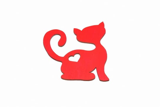Eko dekor kot z serduszkiem ze sklejki - element do zdobienia Zabawki Sensoryczne
