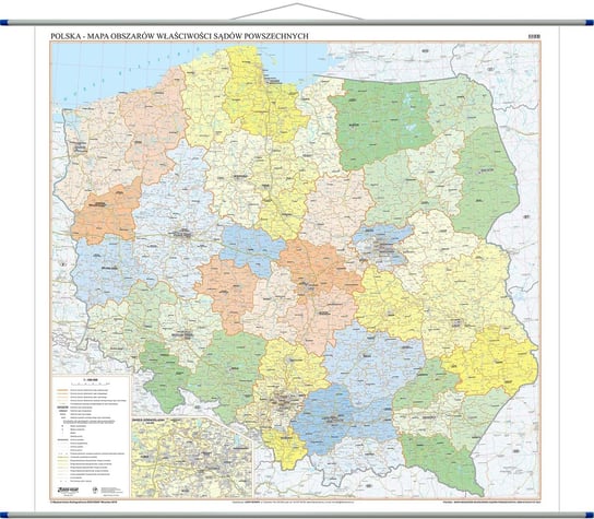 Eko Graf, Polska - mapa ścienna obszarów właściwości sądów powszechnych 1:500 000 Eko Graf