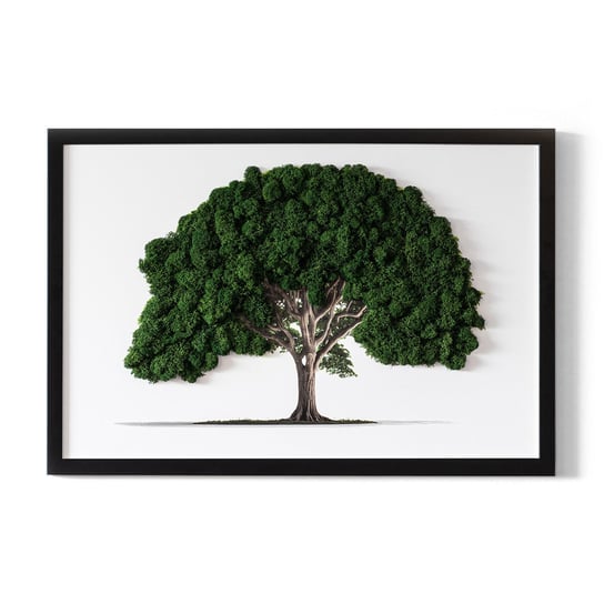 EKO Obraz z Mchem Chrobotkiem - Drzewo na białym tle - 60x40 cm Tulup
