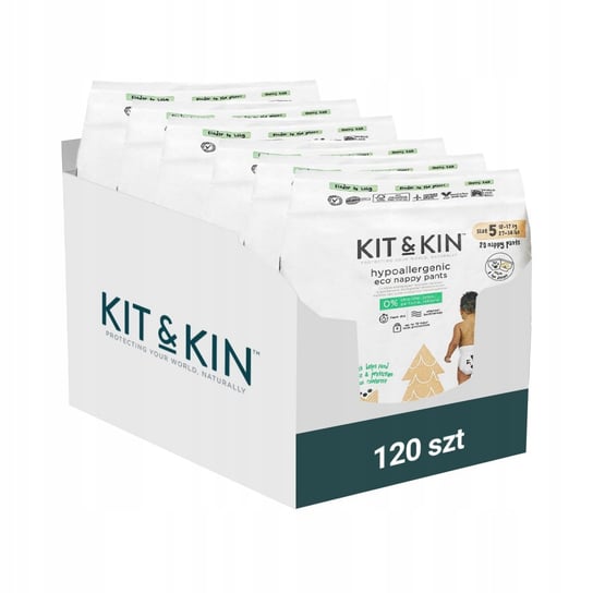 Eko Pieluchomajtki Hipoalergiczne Kit & Kin, R 5 (12-17kg) KARTON 120 szt. Kit&Kin