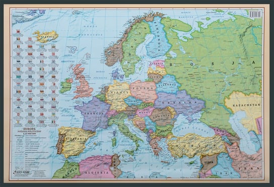 EkoGraf, Europa mapa ścienna polityczna na podkładzie w drewnianej ramie, 1:12 000 000 Eko Graf