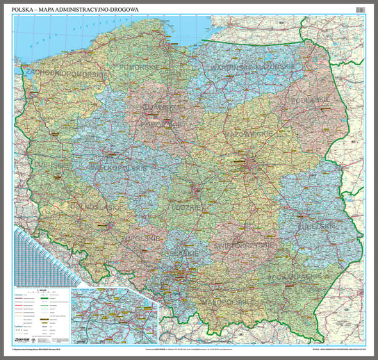 EkoGraf, mapa ścienna administracyjno-drogowa Polska, 1:500 000 Eko Graf
