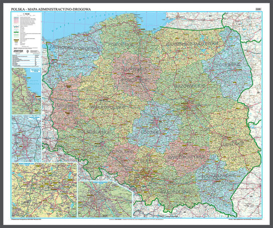 EkoGraf, mapa ścienna administracyjno-drogowa Polska, 1:700 000 Eko Graf