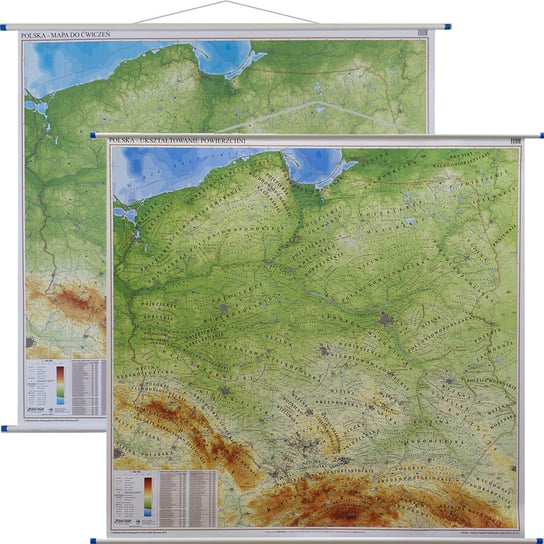 EkoGraf, mapa ścienna fizyczna do ćwiczeń Polska, 1:500 000 Eko Graf