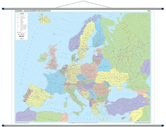 EkoGraf, mapa ścienna kodów pocztowych Europa, 1:2 500 000 Eko Graf