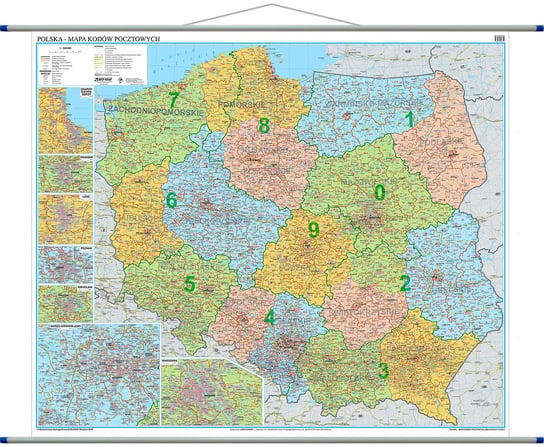EkoGraf, mapa ścienna kody pocztowe Polska, 1:500 000 Eko Graf
