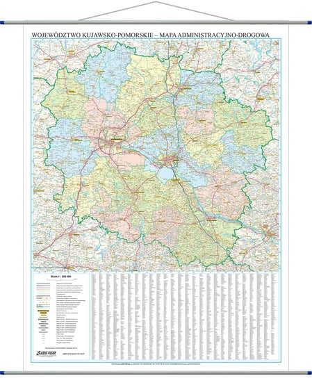 EkoGraf, mapa ścienna Województwo kujawsko-pomorskie, 1:200 000 Eko Graf