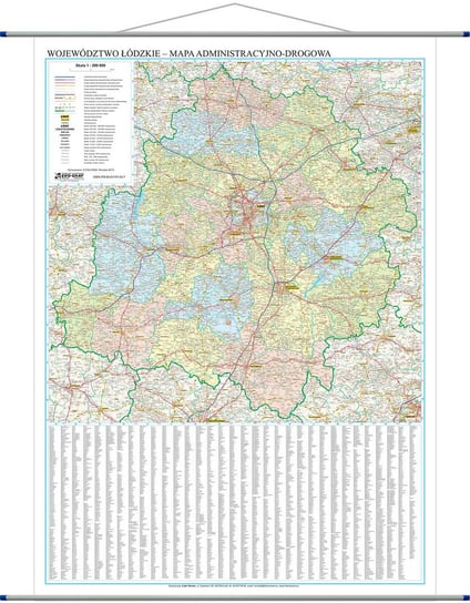 EkoGraf, mapa ścienna Województwo łódzkie, 1:200 000 Eko Graf