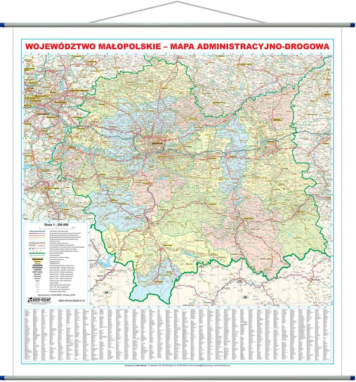 EkoGraf, mapa ścienna Województwo małopolskie, 1:200 000 Eko Graf