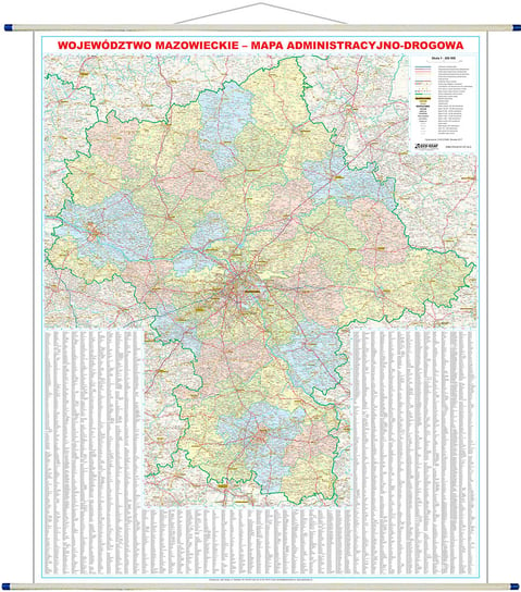 EkoGraf, mapa ścienna Województwo mazowieckie, 1:200 000 Eko Graf