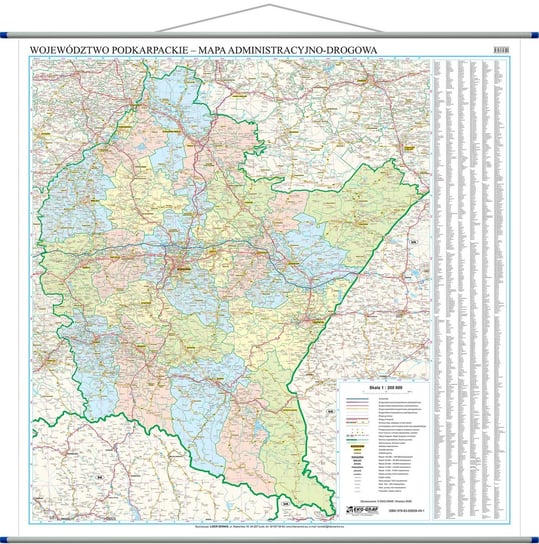 EkoGraf, mapa ścienna Województwo podkarpackie 1:200 000 Opracowanie zbiorowe
