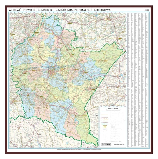 EkoGraf, mapa ścienna Województwo podkarpackie, 1:200 000 Eko Graf
