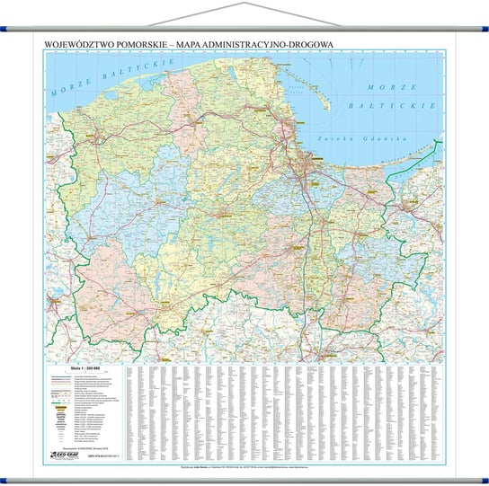 EkoGraf, mapa ścienna Województwo pomorskie, 1:200 000 Eko Graf