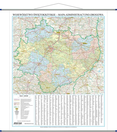 EkoGraf, mapa ścienna Województwo świętokrzyskie, 1:200 000 Eko Graf
