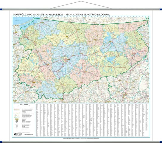 EkoGraf, mapa ścienna Województwo warmińsko-mazurskie 1:200 000 Eko Graf