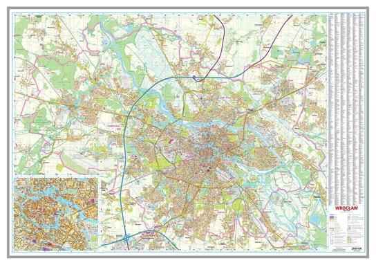 EkoGraf, Wrocław mapa ścienna 1:15 000 na podkładzie do wpinania Opracowanie zbiorowe